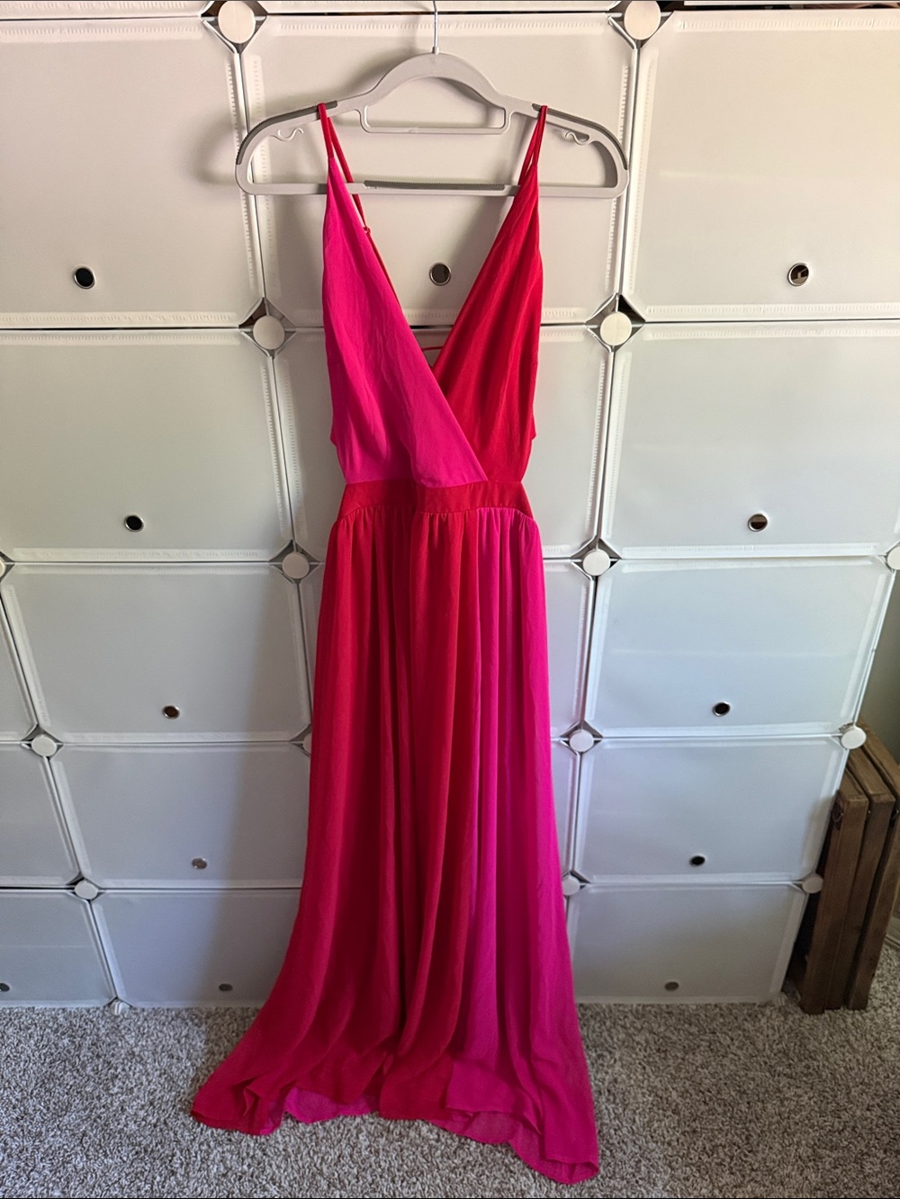 Express Colorblock V-Neck Maxi Dress